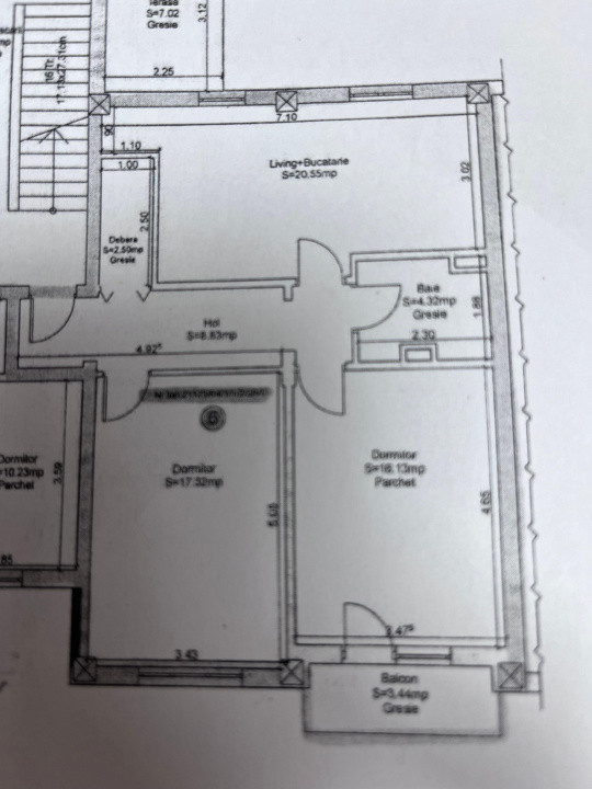 Apartament 3 camere - Etaj 1 - 69 mp utili